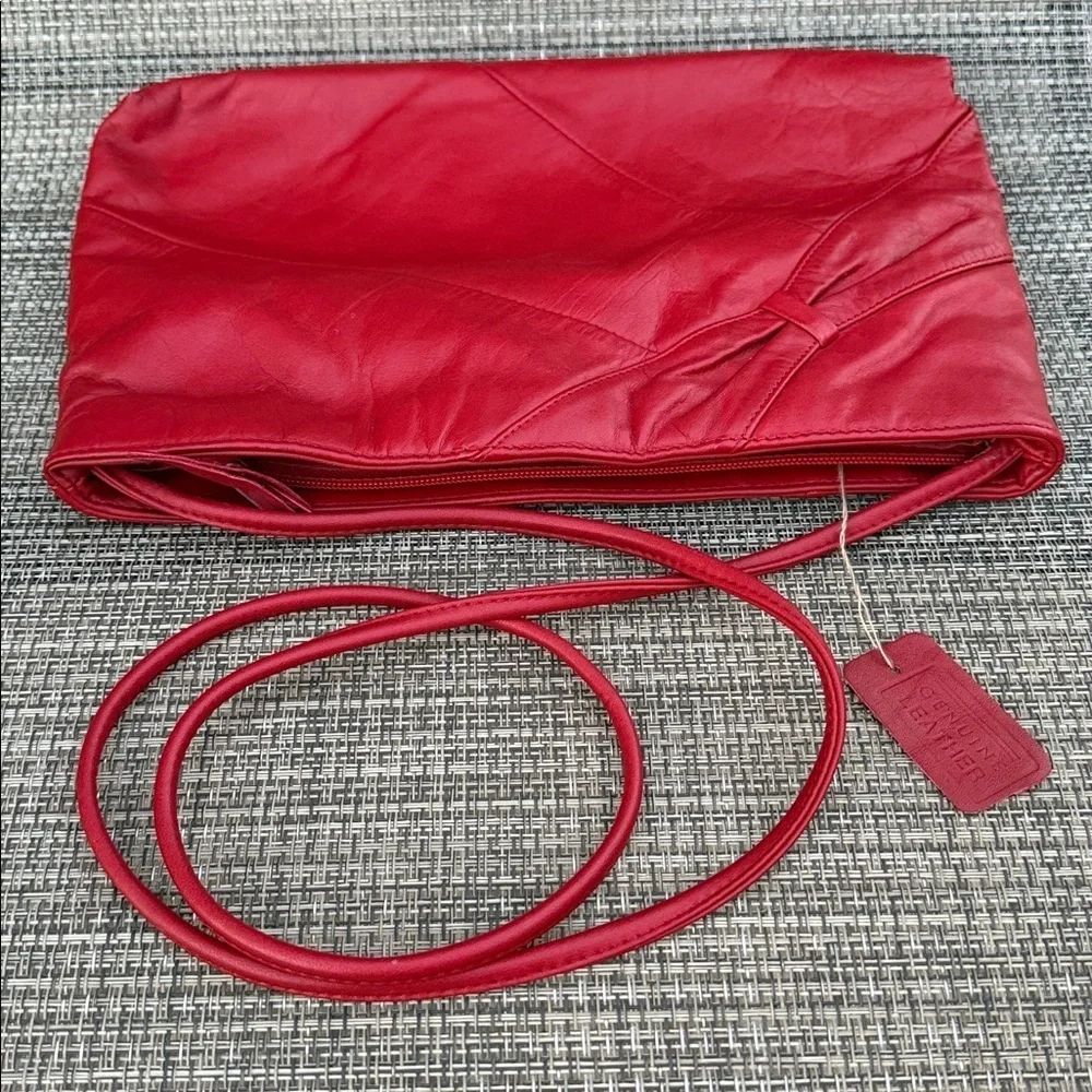 Chic Red Leather Clutch